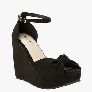 Torrid black suede wedges